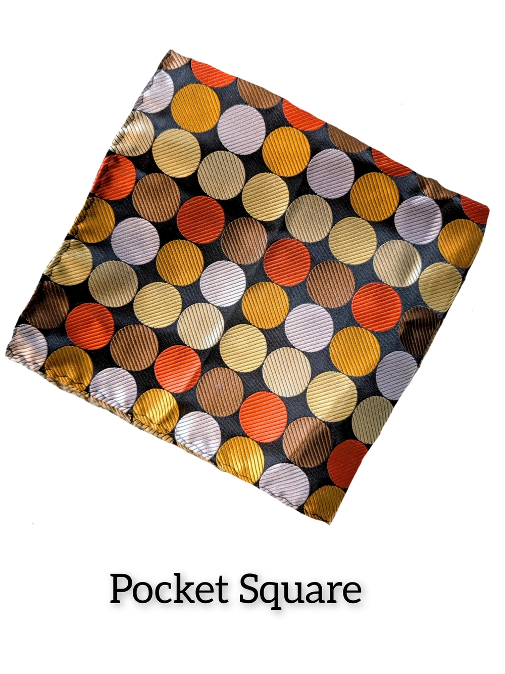 Polka Dot Pocket Square in Gold, Orange, Brown, Cream